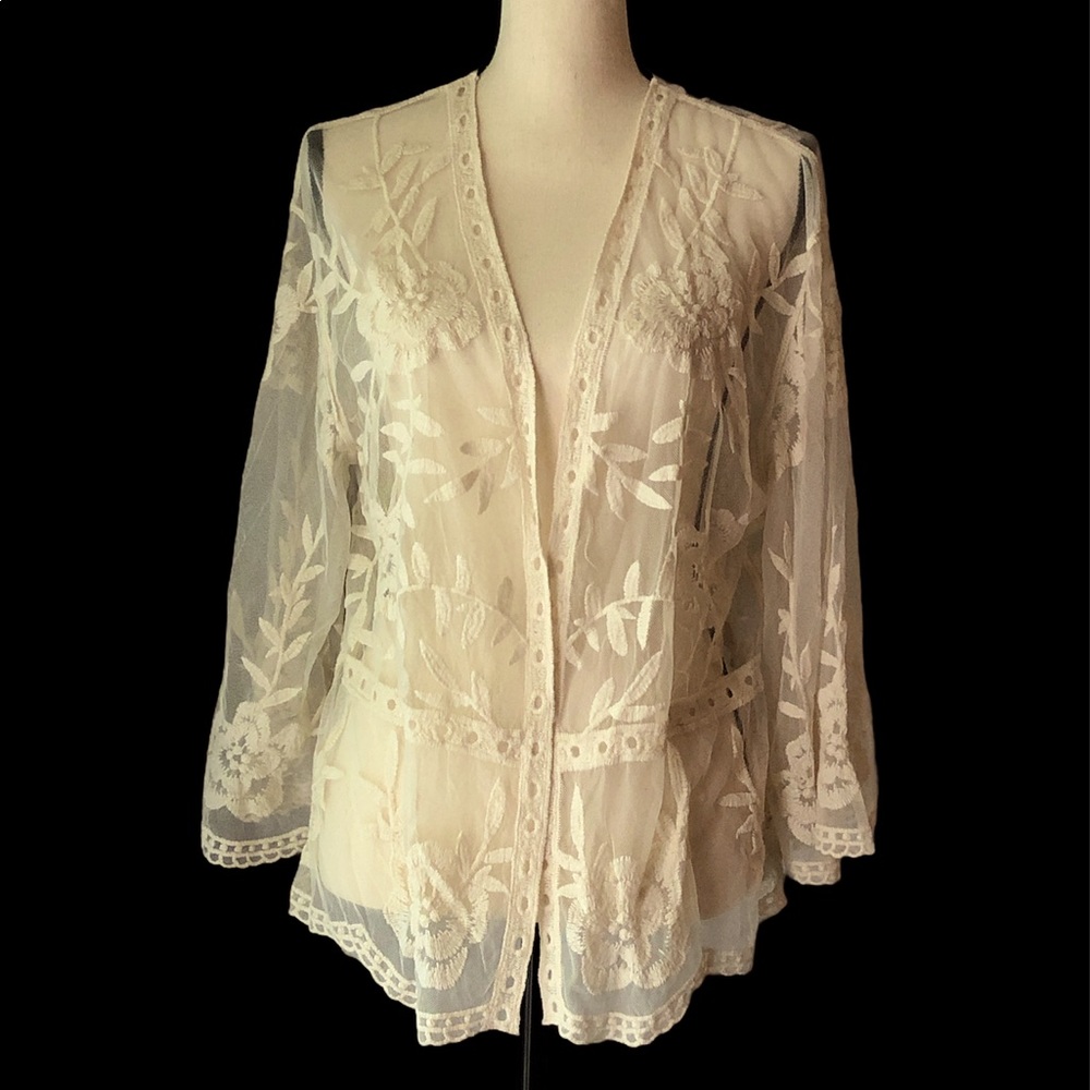 Xhiliration embroidered cover-up